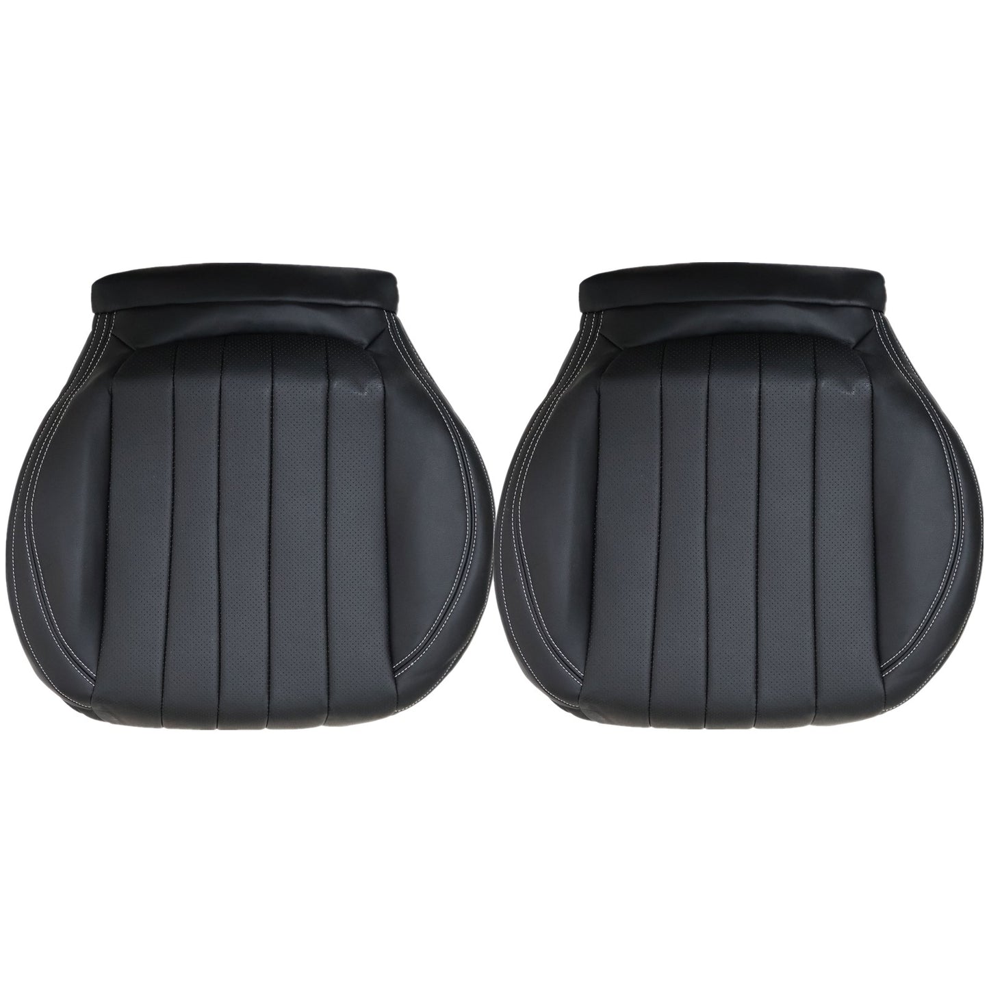 For 2017-2020 Mercedes Benz E300 E350 E400 E450 Driver & Passenger Bottom Leather Seat Cover Black