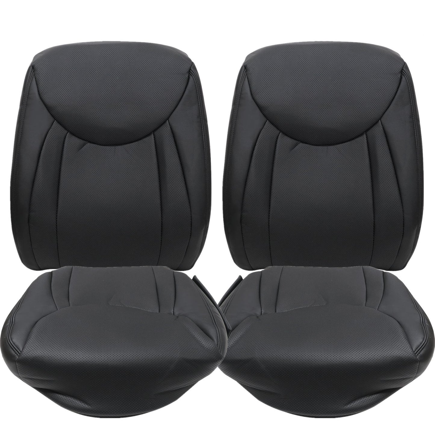 For 2001-2006 Lexus LS430 Front Driver & Passenger Bottom & Top Leather Seat Cover Black
