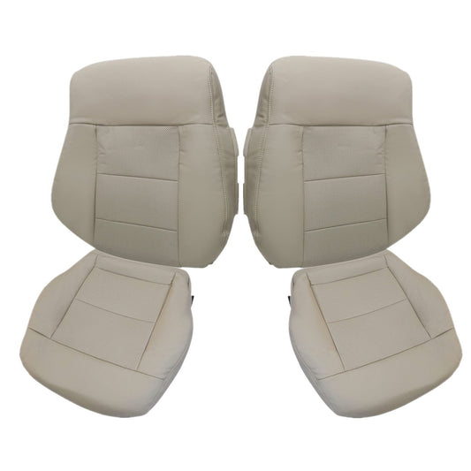 For 2010-2016 Mercedes Benz E200 E250 E300 E350 Driver & Passenger Bottom & Top PERFORATED Leather Seat Cover Tan