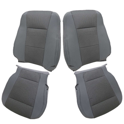 For 2017-2021 Ford F250 F350 F450 F550 Front Driver & Passenger Bottom & Top Cloth Seat Cover Gray
