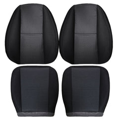 For 2007-2014 Chevy Silverado GMC Sierra Front Driver & Passenger Bottom & Top Cloth Seat Cover Black