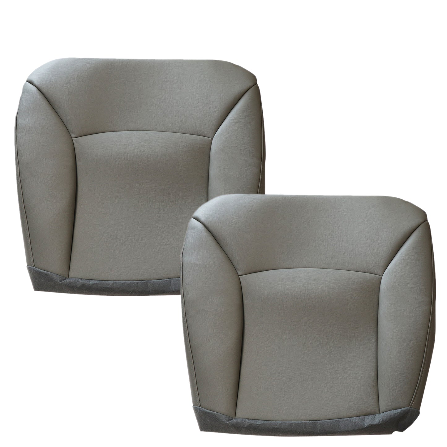 Replacement Driver & Passenger Bottom Leather Seat Cover For Ford E150 E250 E350 Van 2002-2008 Gray