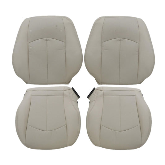 For 2003-2009 Mercedes Benz E63 E280 E300 E320 E350 E500 E550 Driver & Passenger Bottom & Top PERFORATED Leather Seat Cover Light Tan