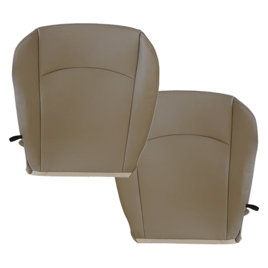 For 2009-2012 Dodge Ram 1500 2500 Front Driver & Passenger Bottom Perforated Leather Seat Cover Tan