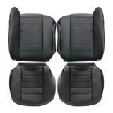 For 2003-2007 Hummer H2 Front Driver & Passenger Bottom & Top Leather Seat Cover Black