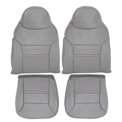 Fits 2000 2001 Ford Excursion Both Driver & Passenger Leather Seat Cover Gray