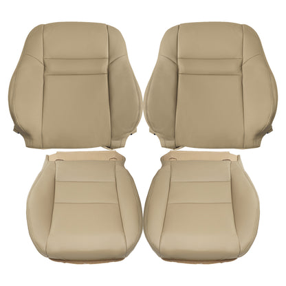For 2003-2007 Honda Accord 4DR Front Driver & Passenger Bottom & Top Leather Seat Cover Tan