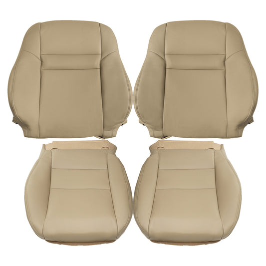 For 2003-2007 Honda Accord 4DR Front Driver & Passenger Bottom & Top Leather Seat Cover Tan