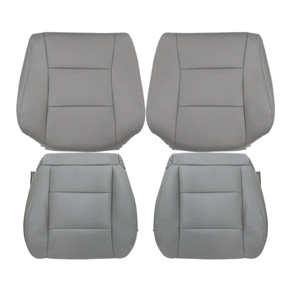 For 1998-2007 Toyota Land Cruiser Front Driver & Passenger Bottom & Top Leather Seat Cover Gray