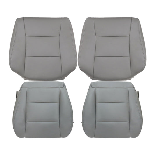 For 1998-2007 Toyota Land Cruiser Front Driver & Passenger Bottom & Top Leather Seat Cover Gray