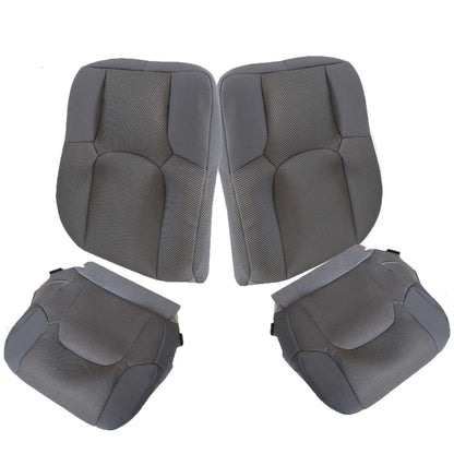 For 2005-2019 Nissan Frontier Front Driver & Passenger Bottom & Top Cloth Seat Cover Gray
