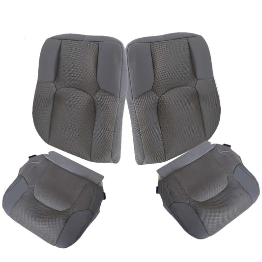 For 2005-2019 Nissan Frontier Front Driver & Passenger Bottom & Top Cloth Seat Cover Gray