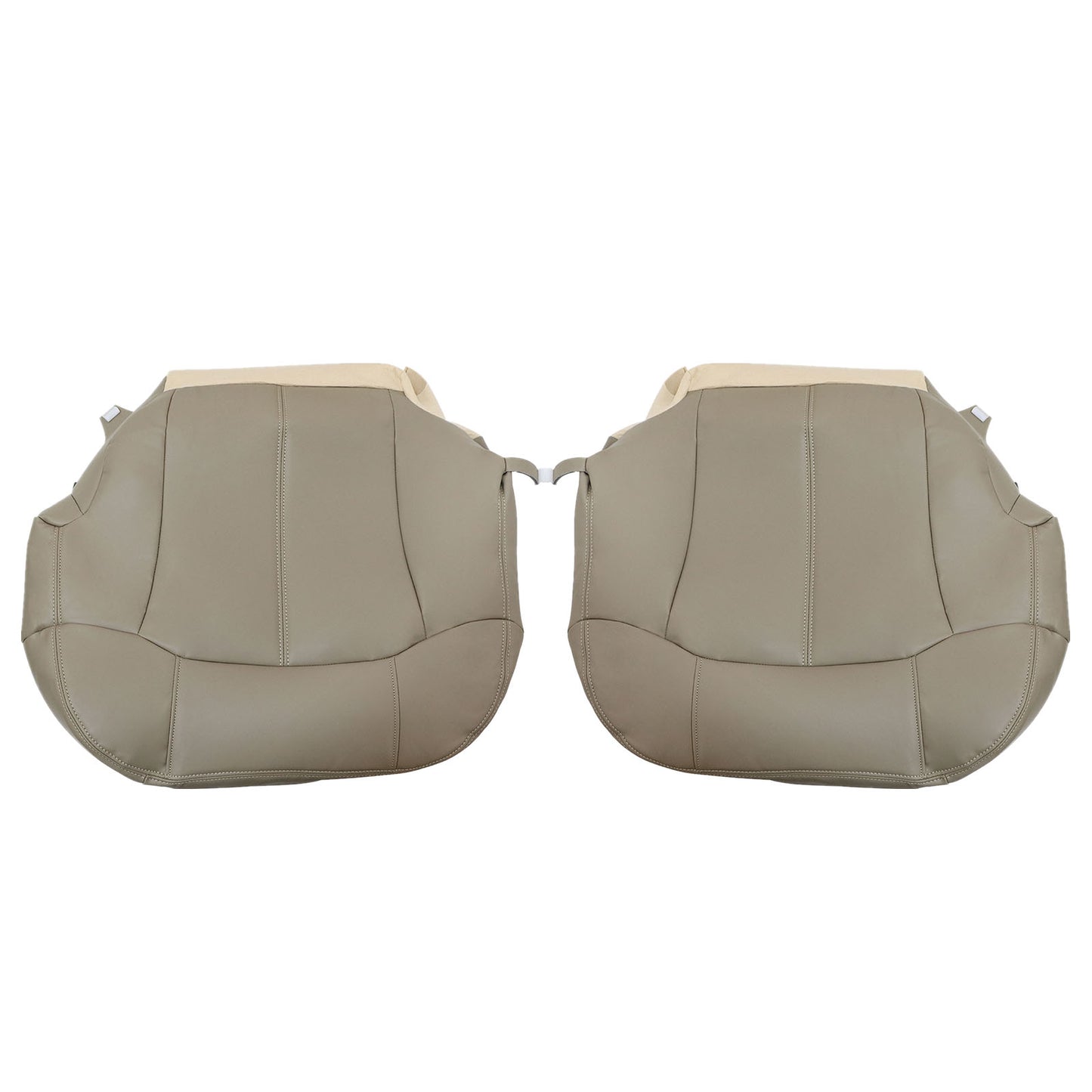For 1999-2002 Chevrolet Silverado GMC Sierra Front Driver & Passenger Bottom Leather Seat Cover Med Tan