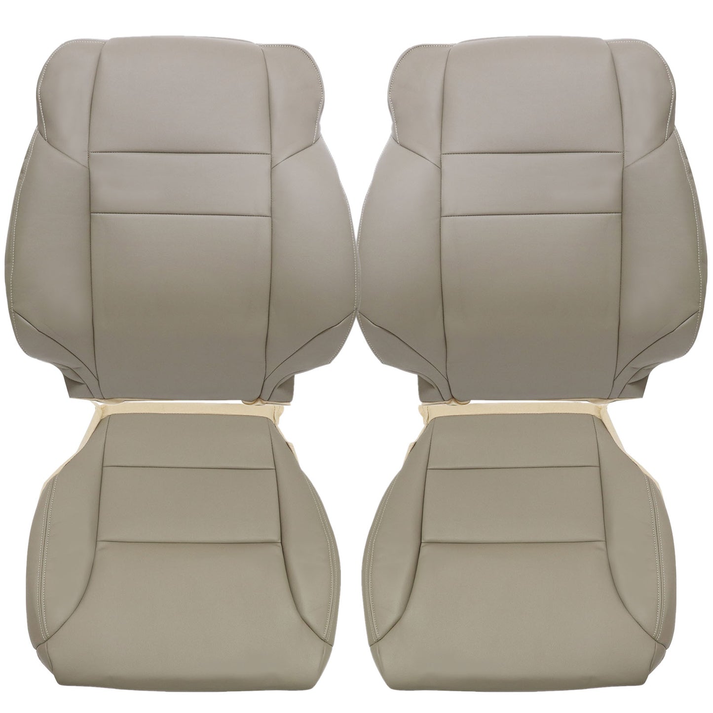 For 2012-2016 Honda CR-V Front Driver & Passenger Bottom & Top Leather Seat Cover Tan
