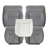 Front Driver & Passenger Bottom & Top Cloth Seat Cover Flint Gray & Driver Bottom Foam Cushion 2004-2008 For Ford F-150 Lariat XL XLT STX FX4