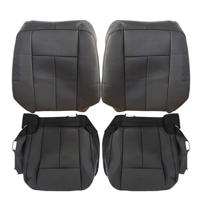 For 2007-2014 Ford Expedition Limited Front Driver & Passenger Bottom & Top Leather Seat Cover Black