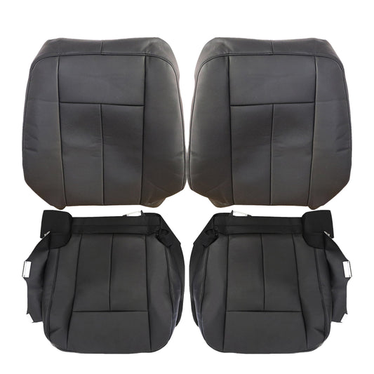 For 2007-2014 Ford Expedition Limited Front Driver & Passenger Bottom & Top Leather Seat Cover Black