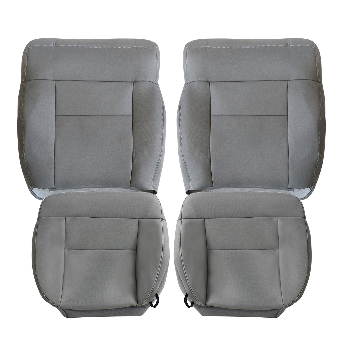Front Driver & Passenger Bottom & Top Cloth Seat Cover Flint Gray 2004-2008 For Ford F-150 Lariat XL XLT STX FX4