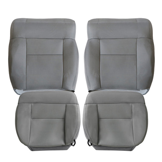 Front Driver & Passenger Bottom & Top Cloth Seat Cover Flint Gray 2004-2008 For Ford F-150 Lariat XL XLT STX FX4