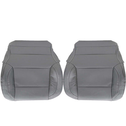 For 2014-2019 Chevy Silverado/GMC Sierra 1500 2500HD 3500HD LT LS LTZ Z71 Hybrid Driver & Passenger Bottom Perforated Leather Seat Cover Ash Gray
