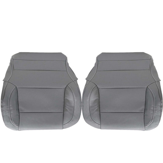 For 2014-2019 Chevy Silverado/GMC Sierra 1500 2500HD 3500HD LT LS LTZ Z71 Hybrid Driver & Passenger Bottom Perforated Leather Seat Cover Ash Gray