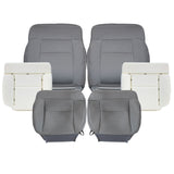 Front Driver & Passenger Bottom & Top Cloth Seat Cover Flint Gray & Both Side Bottom Foam Cushion 2004-2008 For Ford F-150 Lariat XL XLT STX FX4