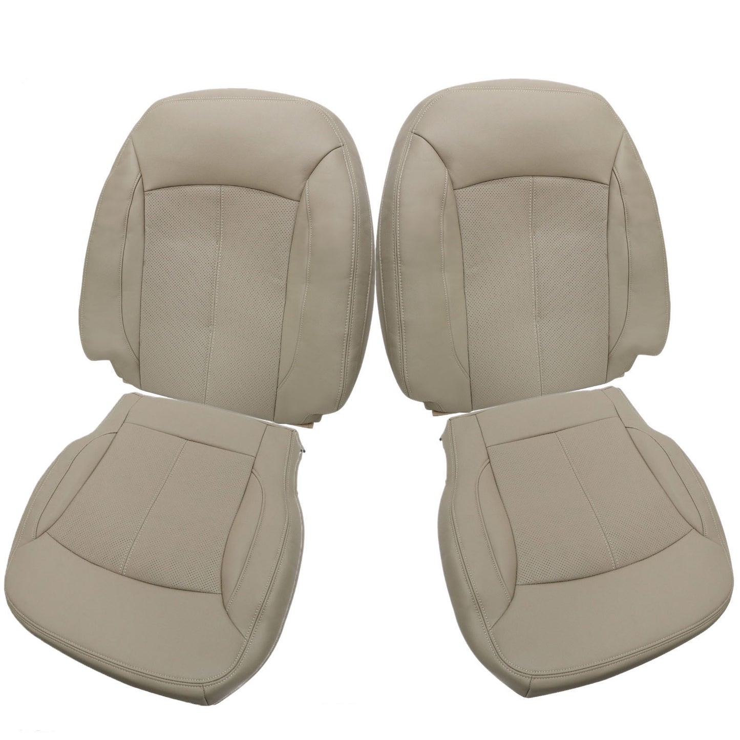 For 2010-2013 Buick LaCrosse Front Driver & Passenger Bottom & Top Leather Seat Cover Cashmere Tan
