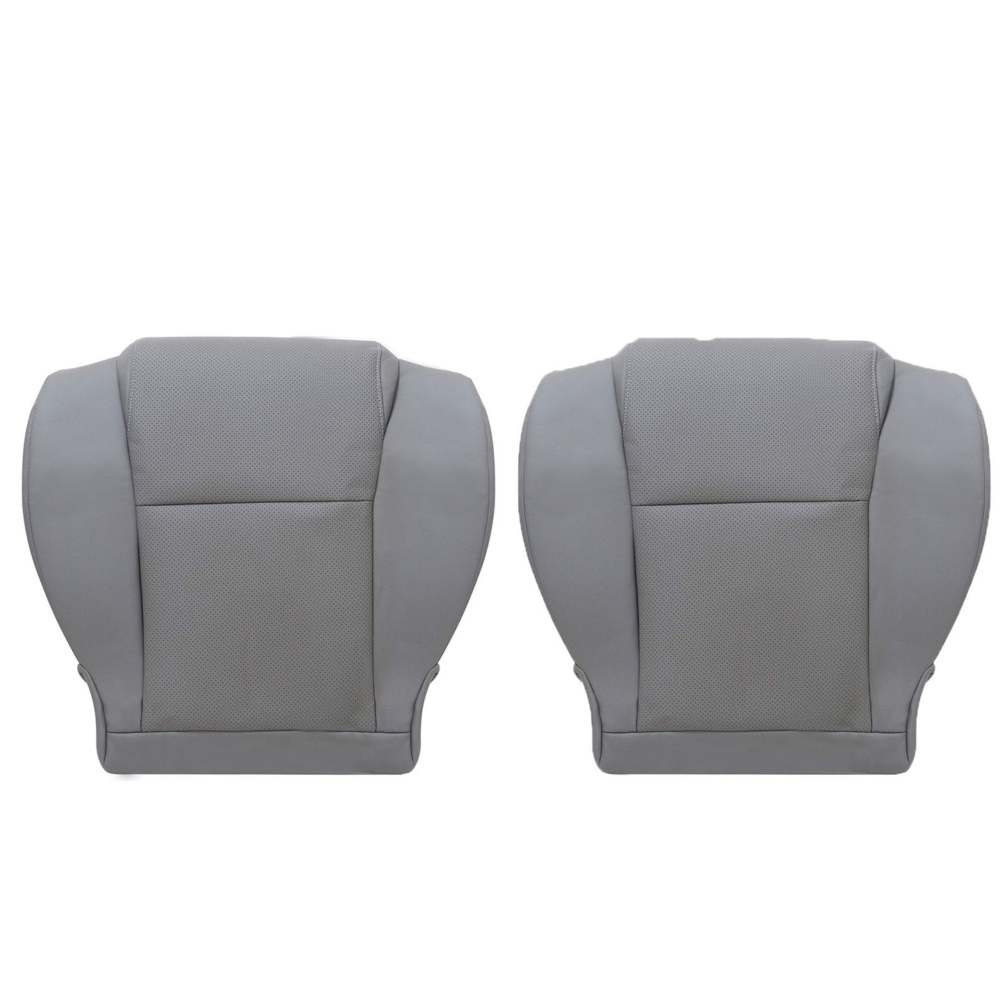 For 2007 to 2013 Toyota Sequoia Tundra Driver & Passenger Bottom Perforated Leather Seat Cover Gray