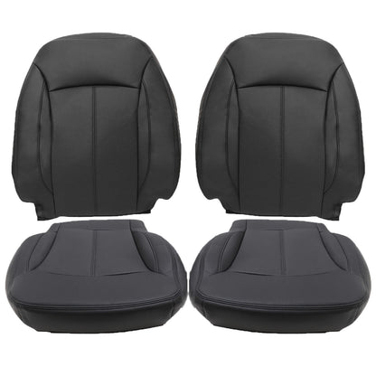 For 2010-2013 Buick LaCrosse Front Driver & Passenger Bottom & Top Leather Seat Cover Black