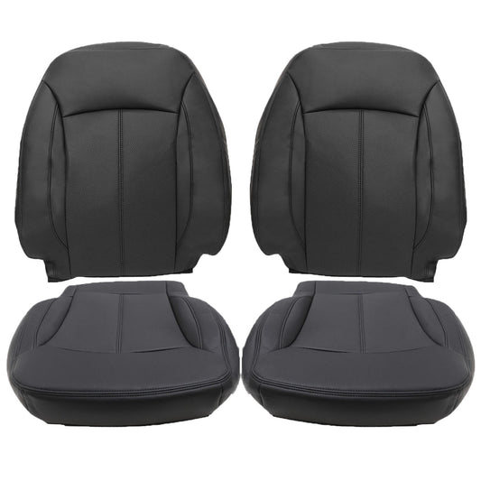 For 2010-2013 Buick LaCrosse Front Driver & Passenger Bottom & Top Leather Seat Cover Black
