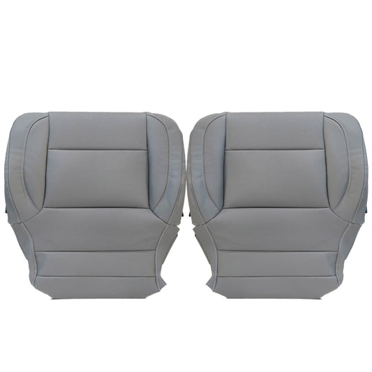 For 2014-2019 Chevy Silverado Front Driver & Passenger Bottom Leather Seat Cover Dark Ash Gray