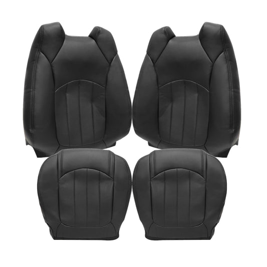 Fits 2008-2012 GMC Acadia Driver & Passenger Perforated Leather Seat Cover Black