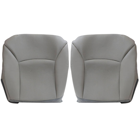 2002-2008 For Ford E150 E250 E350 Van Driver & Passenger Bottom Perforated Leather Seat Cover Gray