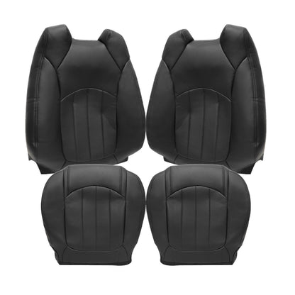 Fits 2009-2012 Chevy Traverse Driver & Passenger Bottom & Top Seat Cover Black