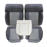 2004-2008 For Ford F150 XLT STX FX4 Front Driver & Passenger Bottom & Top Cloth Seat Cover Dark Gray & Driver Bottom Foam Cushion