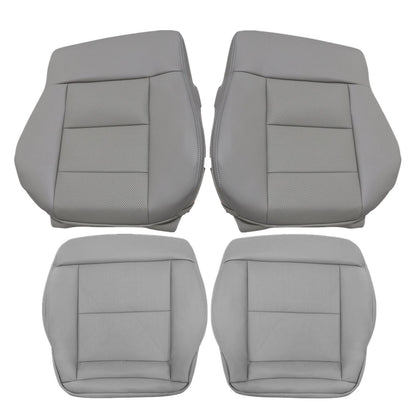 For 2010-2016 Mercedes Benz E200 E250 E300 E350 Driver & Passenger Bottom & Top PERFORATED Leather Seat Cover Gray