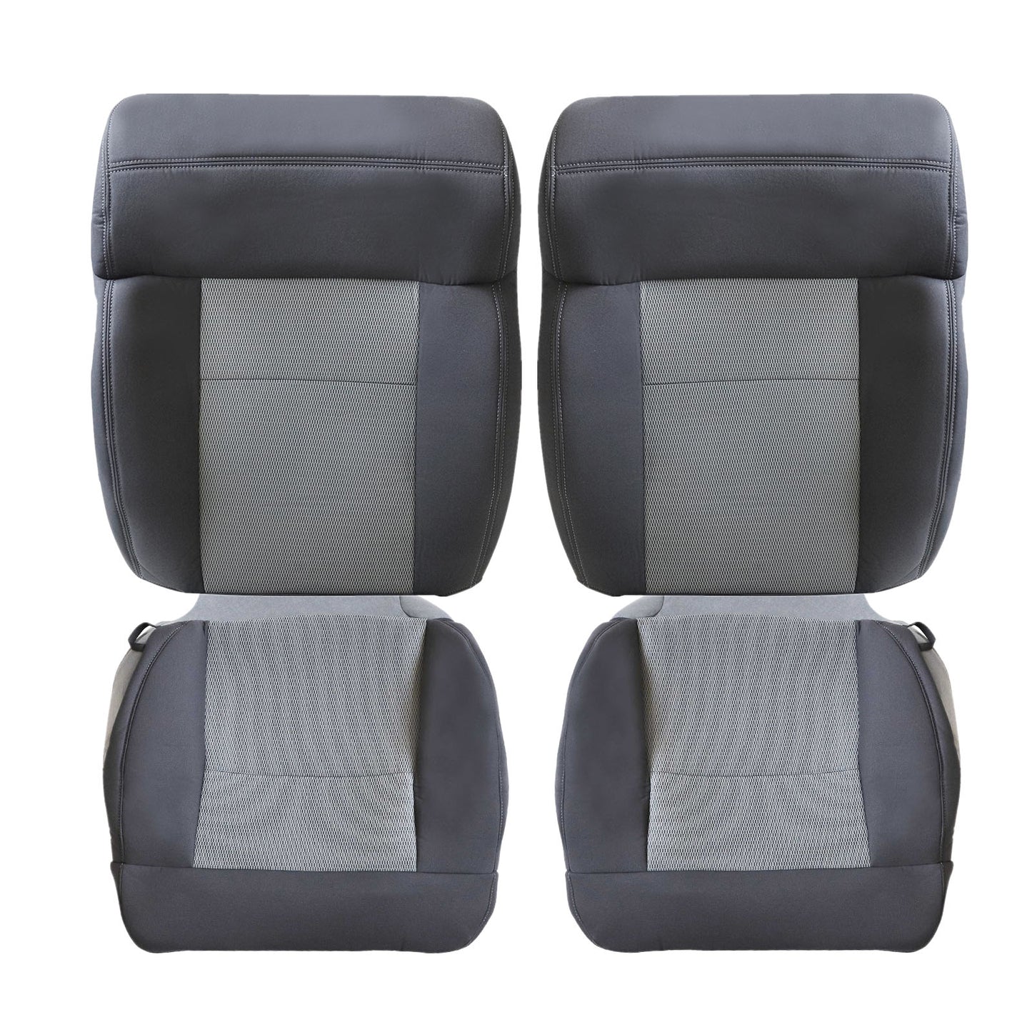 2004-2008 For Ford F150 XLT STX FX4 Front Driver & Passenger Bottom & Top Cloth Seat Cover Dark Gray