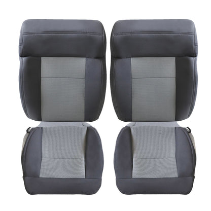 2004-2008 For Ford F150 XLT STX FX4 Front Driver & Passenger Bottom & Top Cloth Seat Cover Dark Gray