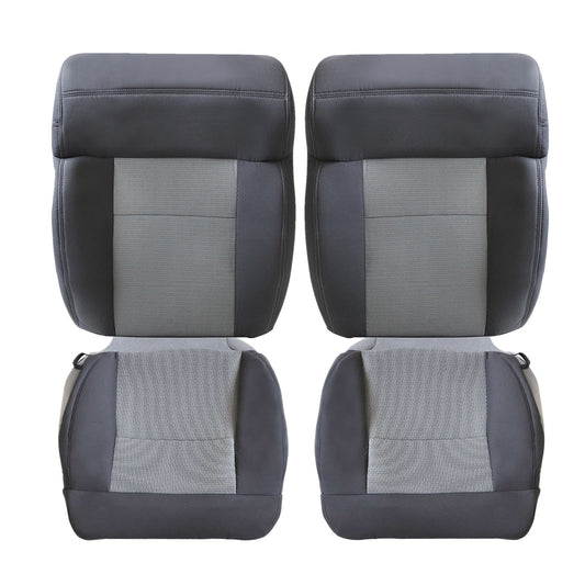 2004-2008 For Ford F150 XLT STX FX4 Front Driver & Passenger Bottom & Top Cloth Seat Cover Dark Gray