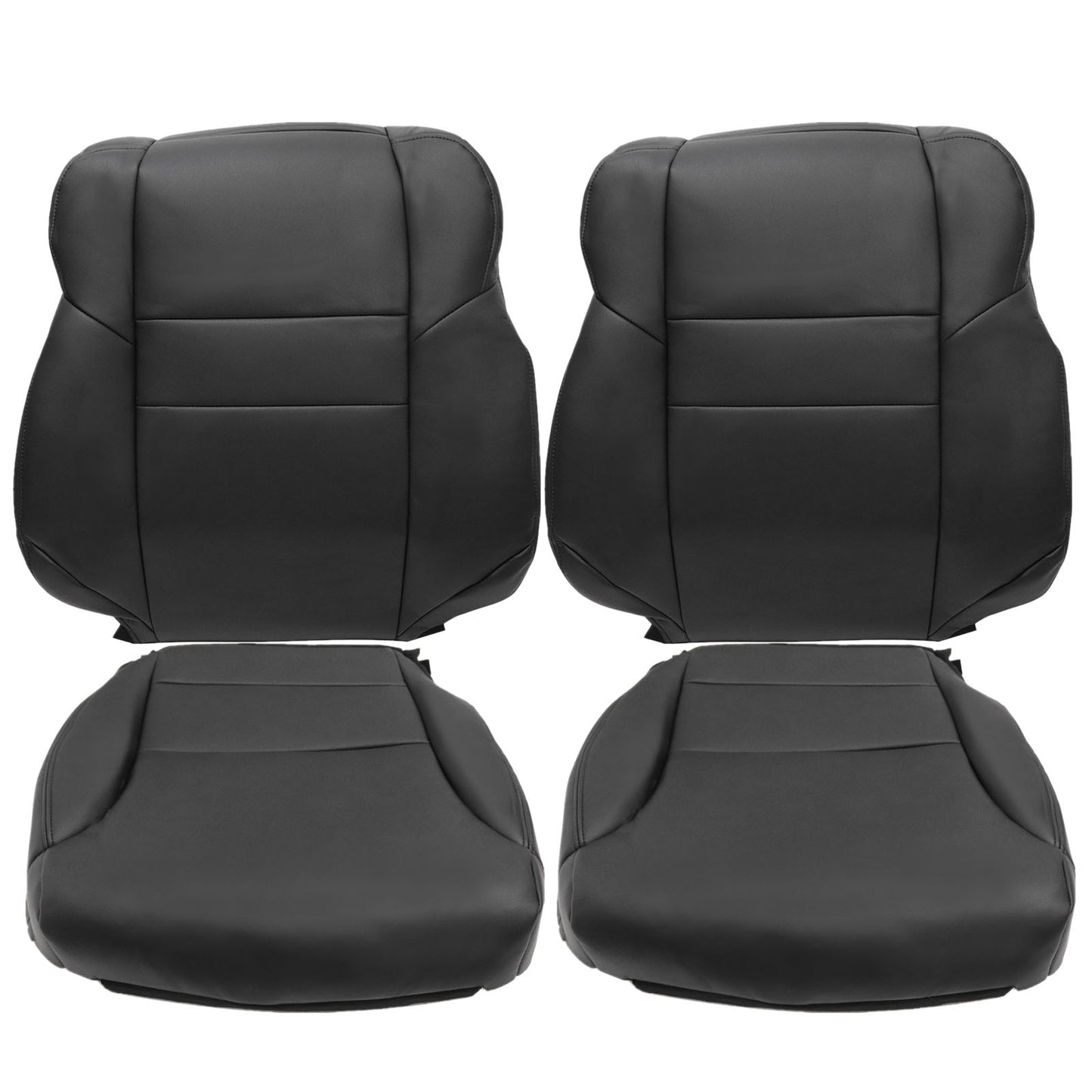 For 2012-2016 Honda CR-V Front Driver & Passenger Bottom & Top Leather Seat Cover Black