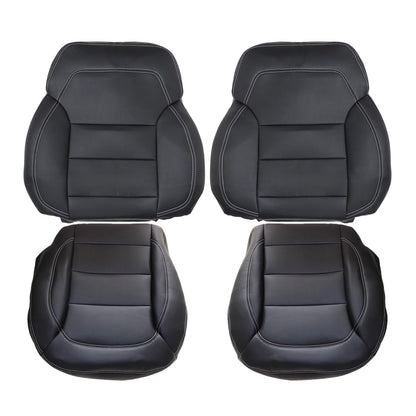 For 2012-2015 Mercedes Benz ML250 ML350 ML400 Driver & Passenger Bottom & Top Leather Seat Cover Black