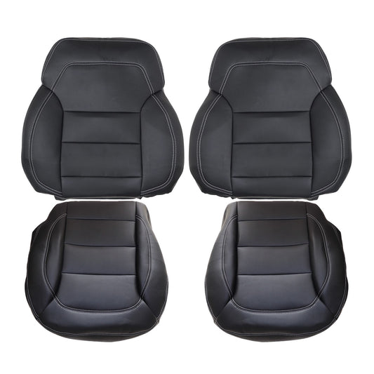 For 2012-2015 Mercedes Benz ML250 ML350 ML400 Driver & Passenger Bottom & Top Leather Seat Cover Black