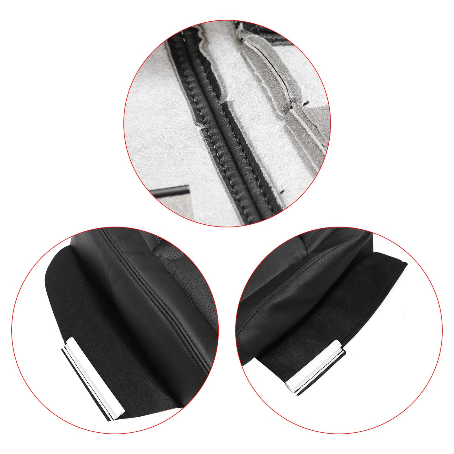 For 2008-2012 Buick Enclave 4-Door Driver Bottom Leather PERF Seat Cover Black