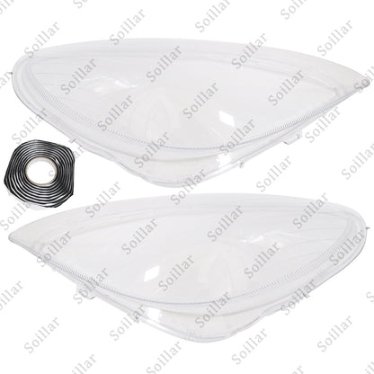 Pair Front Headlight Lens Cover+Glue For Mercedes-Benz SLK R171 2005-2011
