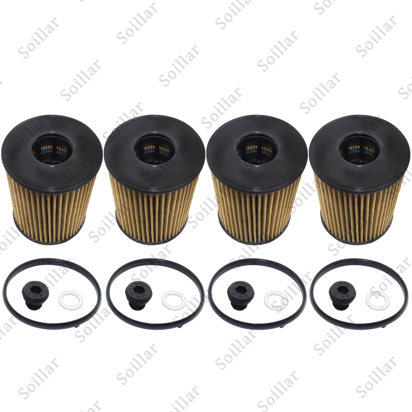 4Pcs High Quality Oil Filter Pack With Seals For 2021 Kia Optima 2.5L Engine