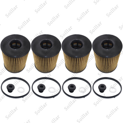 4Pcs High Quality Oil Filter Pack With Seals For 2021 Kia Optima 2.5L Engine