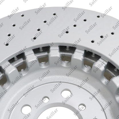 Pair Front Vented & Drilled Disc Brake Rotors LH RH For BMW F10 F12 F13 M5 M6
