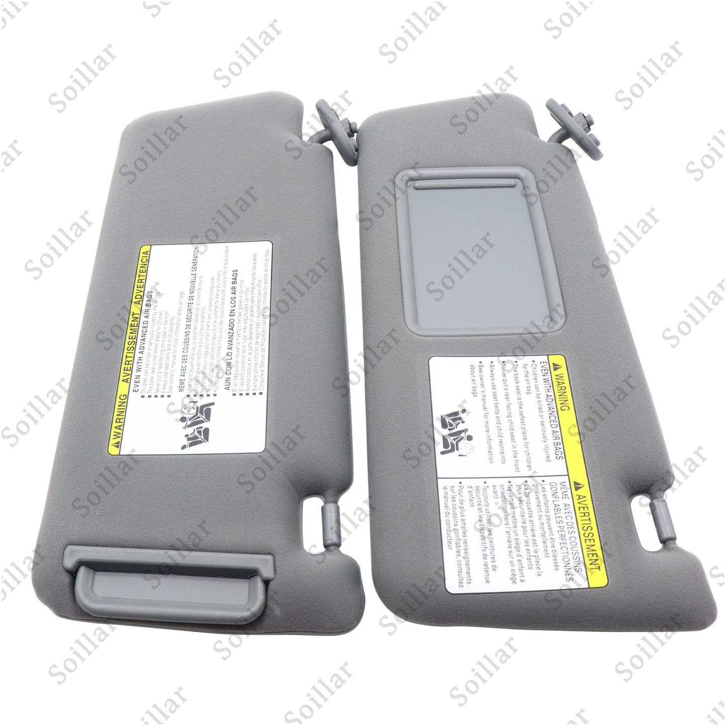 1 Pair For 2005-2015 Toyota Tacoma Sun Visor LH Driver & RH Passenger Side Gray