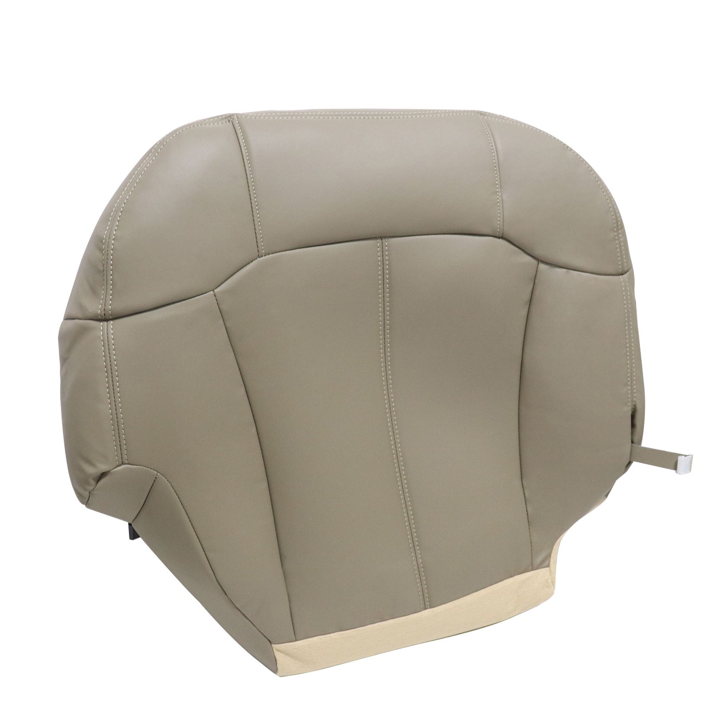 For 1999-2002 Chevrolet Silverado GMC Sierra Front Driver & Passenger Bottom Leather Seat Cover Med Tan