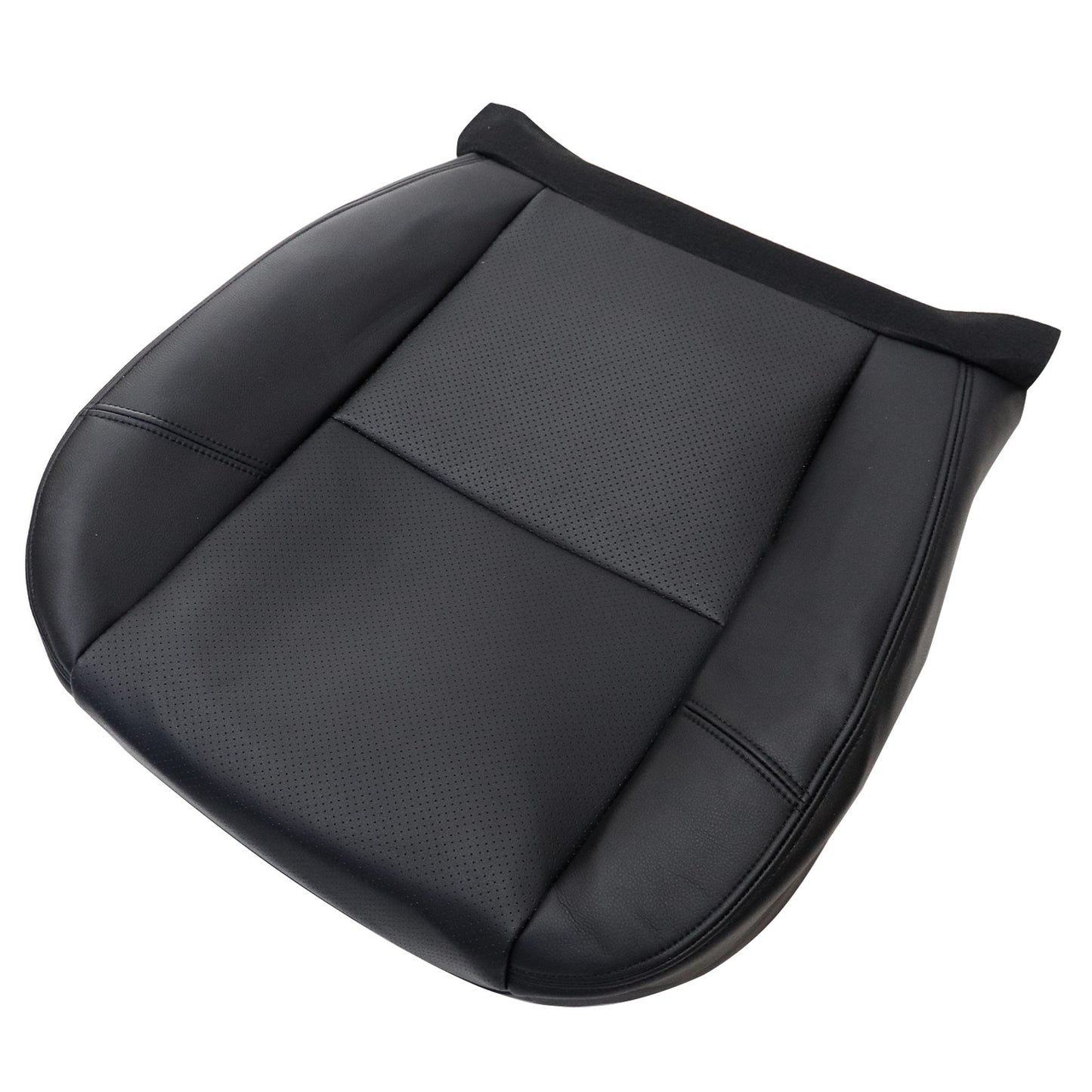 For 2007-2014 Cadillac Escalade Front Driver & Passenger Bottom & Top Perforated Leather Seat Cover Black